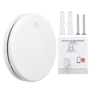 2-in-1 WiFi CO & Smoke Detector Intelligent Alarm Sensor for House Bedroom Living Room Factory Hotel