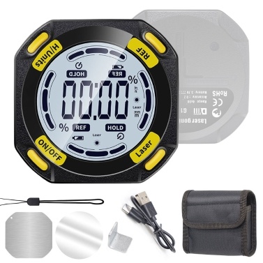5-Sided Strong Magnetic Inclinator Digital Level  4 * 90° Inclinometer LCD Display Dipmeter Gauge 4 Unit Switchable
