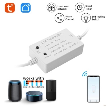Tuya WIFI Intelligent Circuit Breaker Module Switch RF433 On-off Controller Remote Mobilephone APP Control Compatible with Alexa and  Home for Voice Control