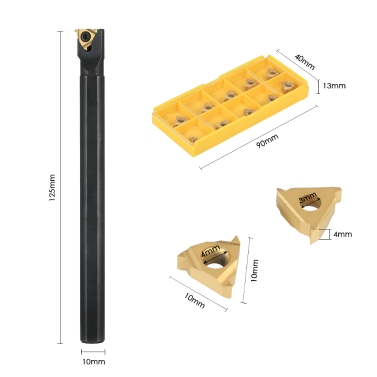 SNR0010K11 Internal Lathe Threading Boring Bar Holder + 10pcs/box 11IR A60 Inserts + T8 Wrench CNC Turning Tool