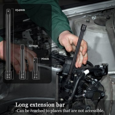 20PCS 1/2-Inch Drive Metric Deep Cr-V Impact Socket Set