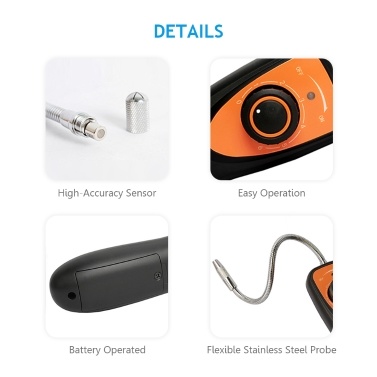 Elitech CLD-100 Refrigerant Leak Detector Battery Operated High-Sensitivity Portable Halogen Leak Tester with Sound & Light Warning for CFCs HCFCs HFCs and More