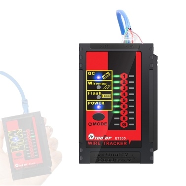 ET605 Cable Port Tester Cable Pairing Check Switch Flash POE Polarity Withstand Voltage of 60V with Low Battery Indicator Auto Power Off Functions