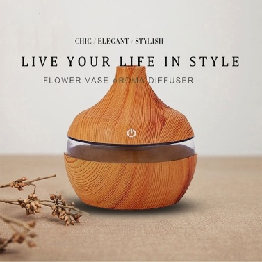 USB Wood-grain LED Night Lamp Mini Humidifier