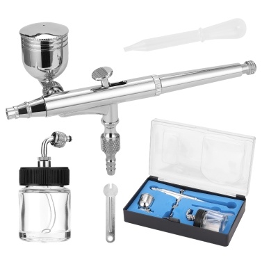 Professional T134 Airbrush Set for Model Making Art Painting with G1/8 Adapter Wrentch Dropper 2 Fluid Cups