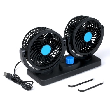 KKmoon 12V Dual-head USB Fan 360 Degree Rotating Desk Fan 6.5W Powerful Air Circulator Fan