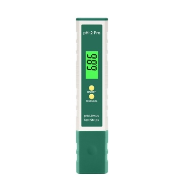 pH-2 Pro Water Quality Pen Digital pH Meter 0.01 Accuracy Tester Pen -2.00~16.00 Measuring Range with Backlight Display Aquarium Hydroponic Lab Measurement