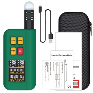 BSIDE GX1 4in1 Comprehensive Tester Ambient Temperature Humidity Light Noise Altitude Tester with Decibel A&C Weighted Test Functions