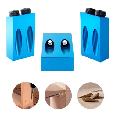 Dual Pocket Hole Jig Kit 6/8/10mm 15°Bit Angle Drive