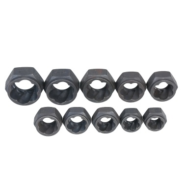 11Pcs Impact Bolt Nut Remover Set Nut Extractor Twist Socket 9-19MM Locking Wheel Metric Bolt Remover Tool Set