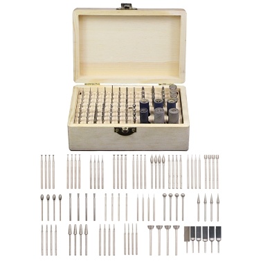 86pcs Rotary Tool Accessories Kit Diamond Burr Bits Drill Polishing Kit for Sanding Polishing Cutting Carving Wood Stone Jewelry Glass Ceramic with Wooden Case