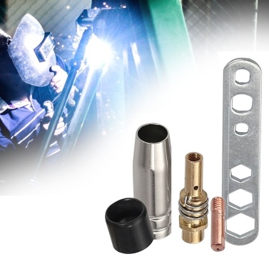 19Pcs MIG/MAG Welding Contact Tips 0.8mm M6 Gas Nozzle Tips Holder Replacement for Binzel 15AK Torch Welding