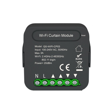 QS-WIFI-CP03 Tuya WiFi Módulo de cambio de cortina inteligente Módulo de modificación de cortina para el hogar Dispositivo de teléfono móvil Función de sincronización para compartir APLICACIÓN Control remoto Compatible con Alexa Google Control de voz para el hogar