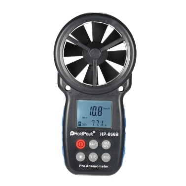 HoldPeak HP-866B Mini LCD Digital Anemometer Wind Speed Air Velocity Temperature Measuring with Backlight