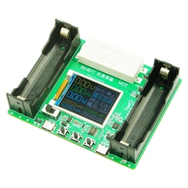18650 Lithium Battery Capacity Tester 1.77inch Display Internal Resistance Measurement Module Type-C Interface with Battery Capacity Division and Running Cycle Function