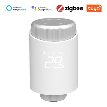 Tuya Zigbee Thermostatic Radiator Valves Intelligent Wireless Mobilephone App Control Home Heating Thermostat Temperature Controller Radiator Thermostat Compatible with Amazon Alexa Google Home