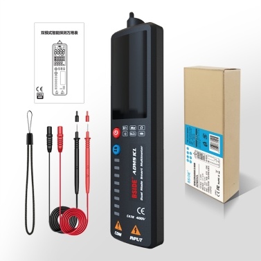 BSIDE 2000 Counts Auto Range Multimeter Dual Mode Smart Multi-meter & Voltage Detector LCD Digital DC/AC Voltage Meter Frequency Capacitance Resistance Tester Voltmeter with Continuity Test Flashlight V~Alert Live Wire Test