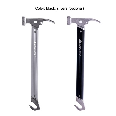ShineTrip Outdoor Camping Hammer Aluminum Handle Stainless Steel Hammer Mountaineering Hammer Outdoor Bonfire Hammer Camping Tent Peg Hammer