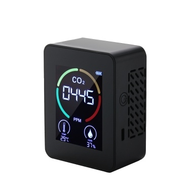 2.8-inch LCD CO2 Concentration Tester Mini Carbon Dioxide Detector Humidity & Temperature Meter Air Quality Monitor 1200mAh Lithium Battery CO2 Meter