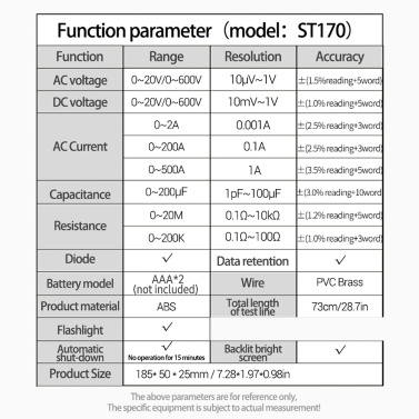 Medidor De Pinza Inteligente Aneng St170 1999 Cuenta Con Ran Medidor De Pinza Inteligente Aneng St170 1999 Cuenta Con Ran