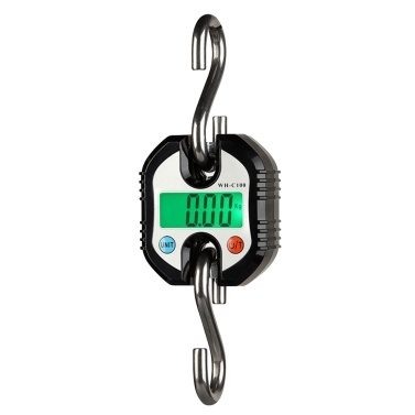 Digital Hanging Scale 150kg/ 330lb Portable Crane Scale LCD Backlight Steel Hook Scales for Farm Fishing Hunting Food Market Outdoor Work