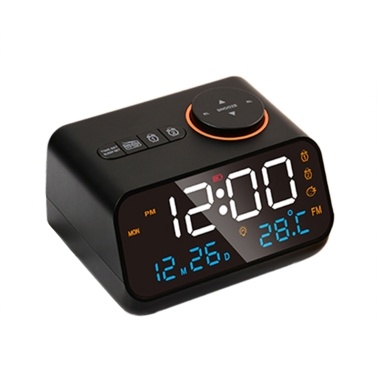 Digital Alarm Clock with Large LED Display 0-100% Dimmer FM Radio Sleep Timer Sound Machine Dual Alarm Snooze Thermometer for Adults Seniors and Kids