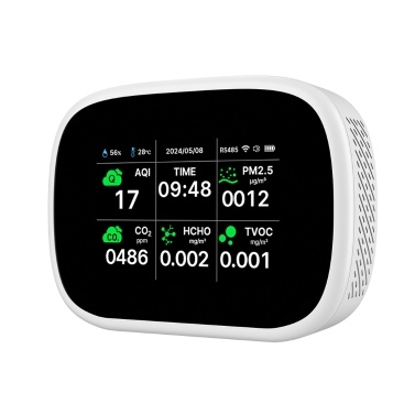 Tuya WiFi 10in1 Air Quality Detector Household Portable AQI PM2.5 PM1.0 PM10 CO2 TVOC HCHO Tester TFT Display Multifunctional Time Temperature and Humidity Test Meter