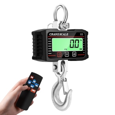 Digital LCD Display 2000kg Crance Scale Portable Electronic Heavy Duty Weight Hook Crane Industrial Grade Weighing Meter with 3-Unit Conversion Function