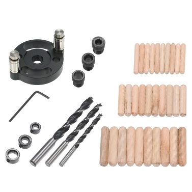 Hole Locator Kit Hole Positioner Tool with 6/8/10mm Drill Sleeve Set Woodworking Jig Kit Wood Pocket Hole Drilling Woodworking Guide