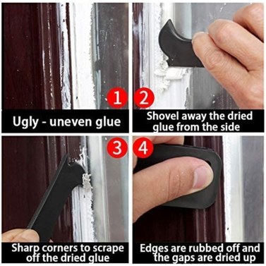 KKmoon 10-piece Set of Three-in-one Shoveling Device Silicone Squeegee Angle Beautiful Seam Shovel Glue Scraper Angle Squeegee Blade