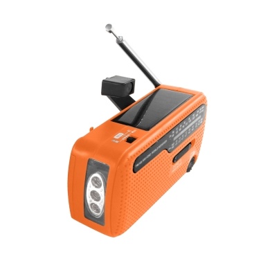 Emergency Radio Hand Crank Solar Radio 1200mAh Rechargeable Portable Power Bank LED Flashlight AM / FM / SW1 / SW2 World Band Receiver