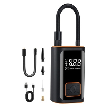 Car Inflatable Pump Cordless Pump Portable Tire Inflator Digital Display Car Tire Air Compressor Multifunctional Bike Inflation Device with Chargepal Function