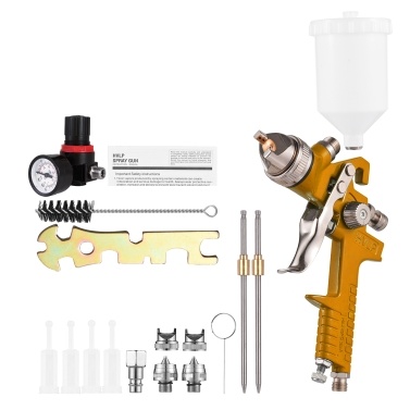 HVLP Spray Gun Painting Gun Sprayer Spray-machine Gravity-Feed Airbrush Paint Spray Tool with 3pcs Nozzles for Car Furniture Spray Painted (1.5/1.7/2.0mm Nozzle)