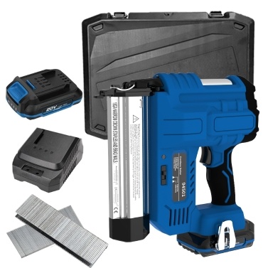 Cordless Nailer 2 in 1 Nailer Battery Powered 18 Gauge 2.0Ah Electric Staple for Upholstery and Carpentry Include 1x2.0Ah Battery 1x2A Charger Nails 1Pc Clip