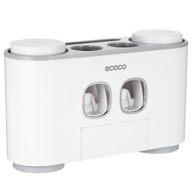 ecoco Automatic Squeeze Toothpaste Set Wall-Mounted Toothbrush Holder