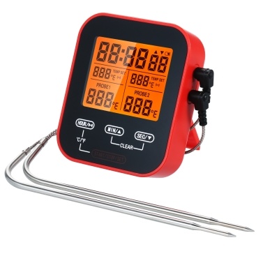 Digital Food Thermometer and Timer Wireless Meat Temperature Probe Thermomter