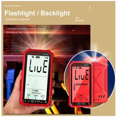 MAYILON MY8233 LCD Large Screen Digital Intelligent Multimeter Portable With Backlight Multimeter Direct Current AC Voltage Current Resistance Capacitance Line On-off Temperature Diode Measurement Multifunctional Testing Tools