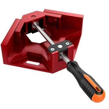 Right Angle Clamp Single Handle Aluminum Alloy Corner Clamp Adjustable Swing Jaw 90 Degree Clip Clamp Tool Woodworking Photo Frame Vise Holder Silver Gray