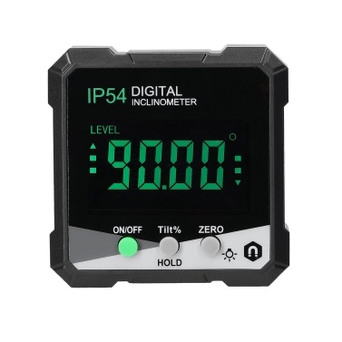 IP54 4*90° Portable Digital Inclinometer LCD Backlight Digital Protractor Slope Meter Digital Angle Ruler Single-side Magnetics Multifunctional Protractor Absolute Relative Mesuring Mode Data Hold