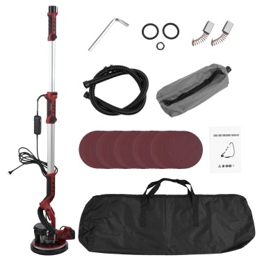 Drywall Sander, 1390W Electric Sander with 20 Pcs Sanding Discs, 5 Variable Speed 800-1800 RPM Wall Sander with Extendable Handle, LED Light