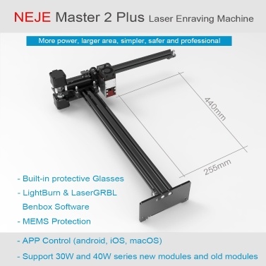 NEJE Master 2 Plus Laser Engraver Machine Laser Cutter CNC Router with 30W Focusable Laser Head Off-line App Control for Wood Leather Plastic