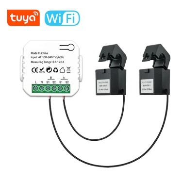 Tuya WiFi Energy Switch Multifunction Power Voltage Current Meter Mobilephone APP Real-time Power Statistics Daily Monthly Total Power Consumption Querying with Power Setting Function