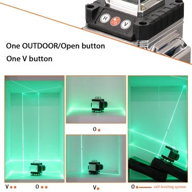 Multifunctional 16 Lines Laser Level 3° Self-leveling Function Leveling Tool Omnidirectional Ground and Wall Sticker with Vertical Horizontal Oblique Line