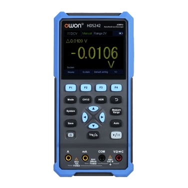 OWON Multimètre oscilloscope numérique portable 2 en 1 2 canaux 40 MHz Bande passante 20 000 points avec écran couleur LCD 3,5 pouces pour détection de puissance de maintenance automobile