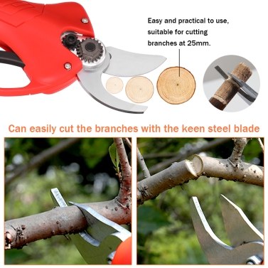 16.8V 500W Cordless Pruner 25mm Electric Pruning Shear Efficient Fruit Tree Bonsai Pruning Branches Cutter Landscaping Tool