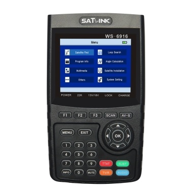 WS-6916 Digital Satellite Finder Meter HD Digital Satellite TV Finder Digital Satellite Signal Finder Meter with Carrying Pouch and Strap
