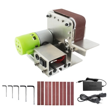 Mini Belt Sander Electric Sanding Polishing Grinding Machine 7 Variable Speed with 10 Sanding Belts for Polishing Wood Acrylic Metal