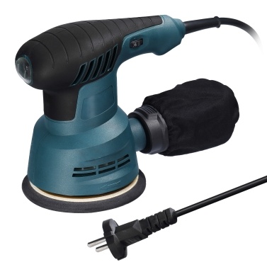 300W Handheld Electric Eccentric Sander 5 Inch 125mm Sanding Plate Electric Sander Wood Processing Furniture Car Polishing Machine with Dust Box 6 Speed Regulation