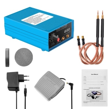 5000W Handheld Portable Home Welding Machine Battery Nickel Sheet Spots Welding Tool Digital Tube Display 10 Gear Output Power Adjust c for 0.1~0.15mm Nickel Sheet with Pedal