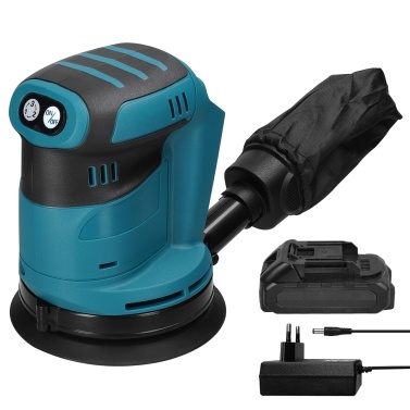 125mm Brush Motor Cordless Orbital Sander Wood Grinder Electric Car Polisher Multifunctional Wood Metal Waxing Polishing Grinding Sanding Machine 3 Speed
